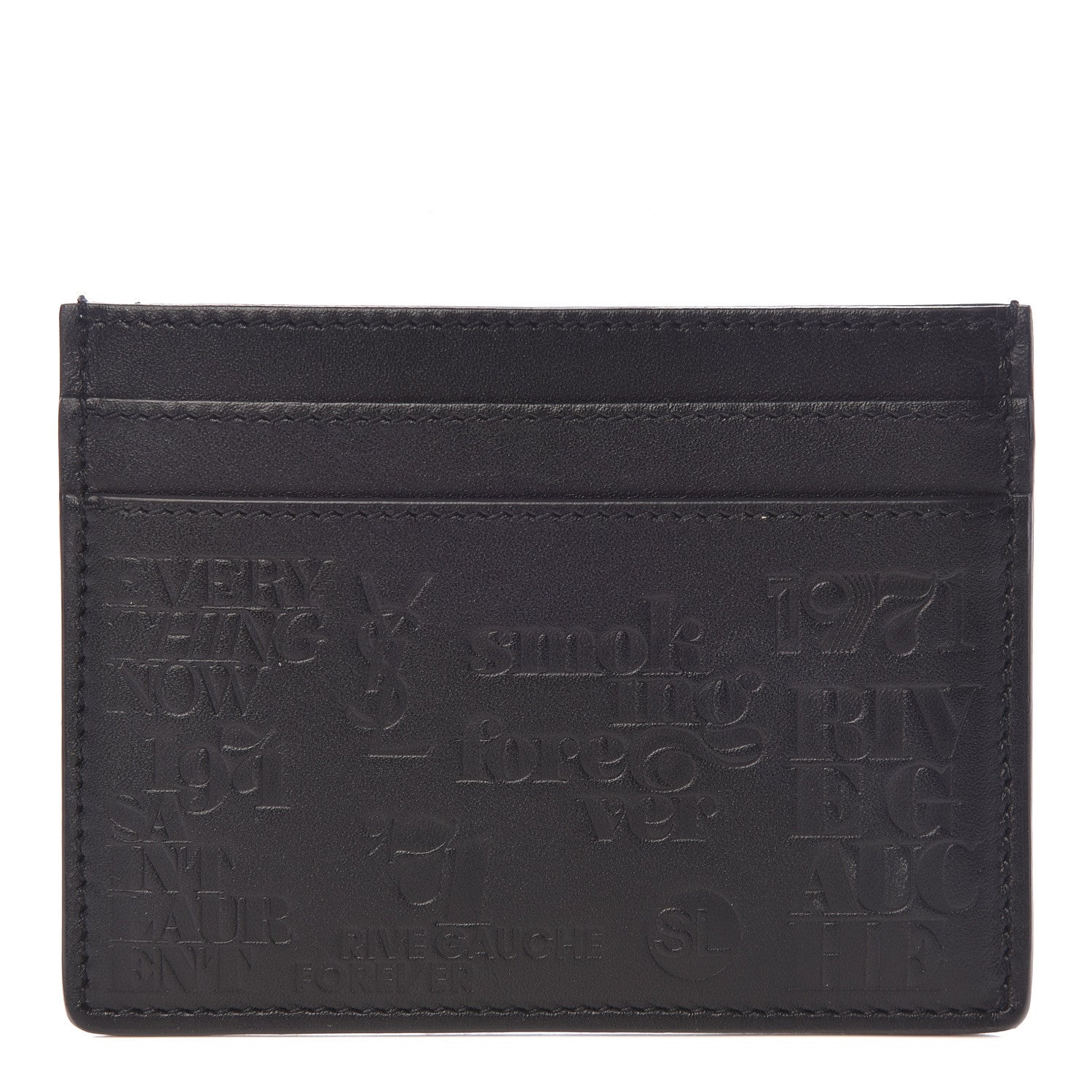 Saint Laurent Calfskin 1971 All Over Card Case Black 1 of 7