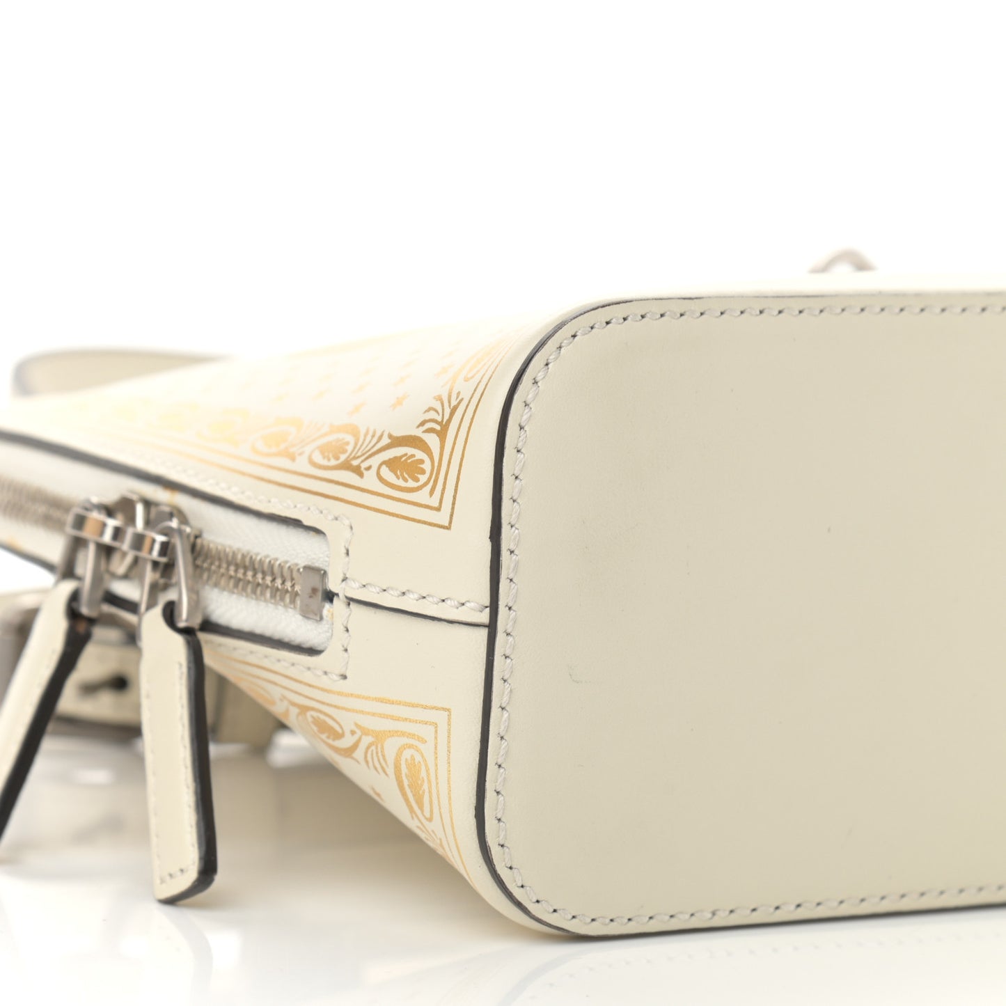 X SEGA Calfskin GUCCY Stars Mini Dome Shoulder Bag Mystic White Gold