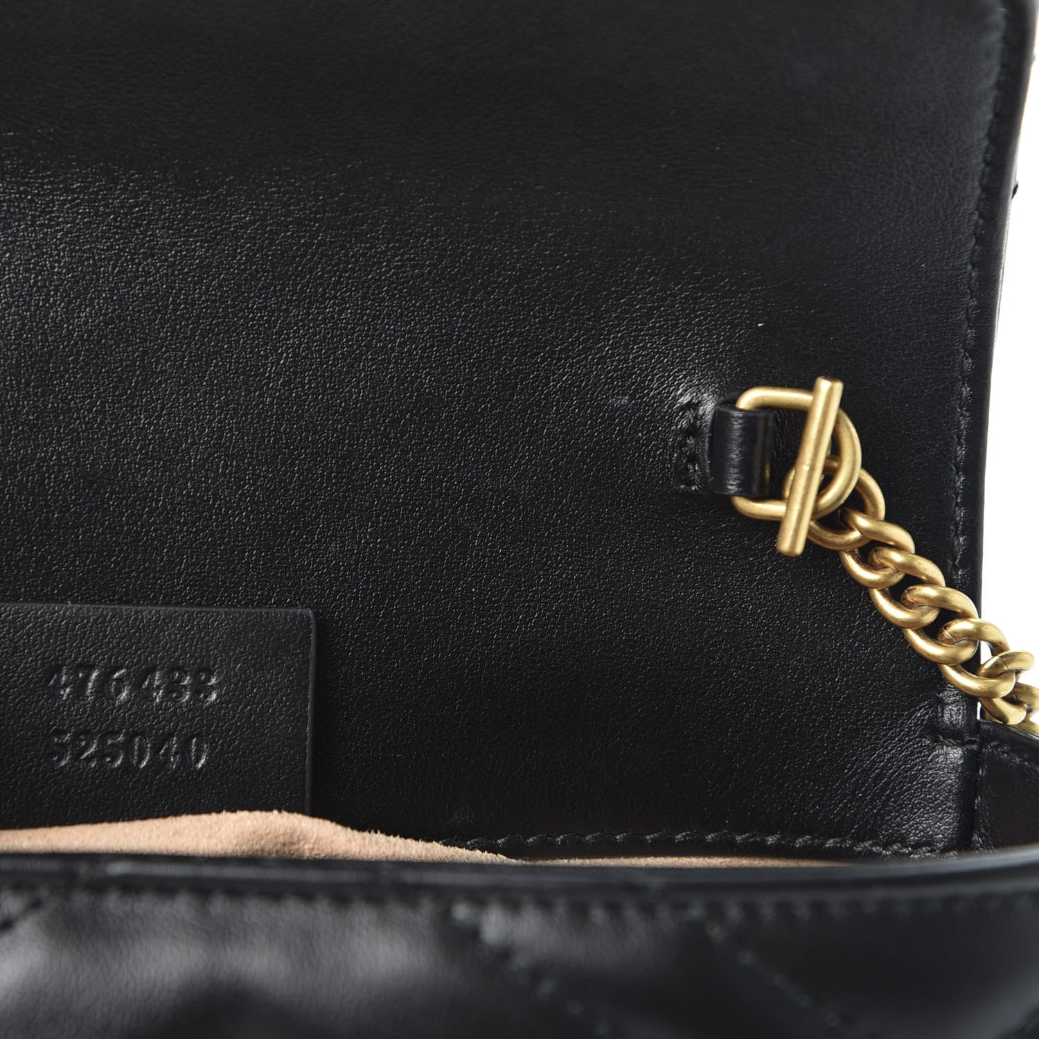 Gucci Calfskin Matelasse Super Mini GG Marmont Shoulder Bag Black 8 of 10
