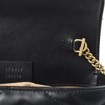 Gucci Calfskin Matelasse Super Mini GG Marmont Shoulder Bag Black 8 of 10