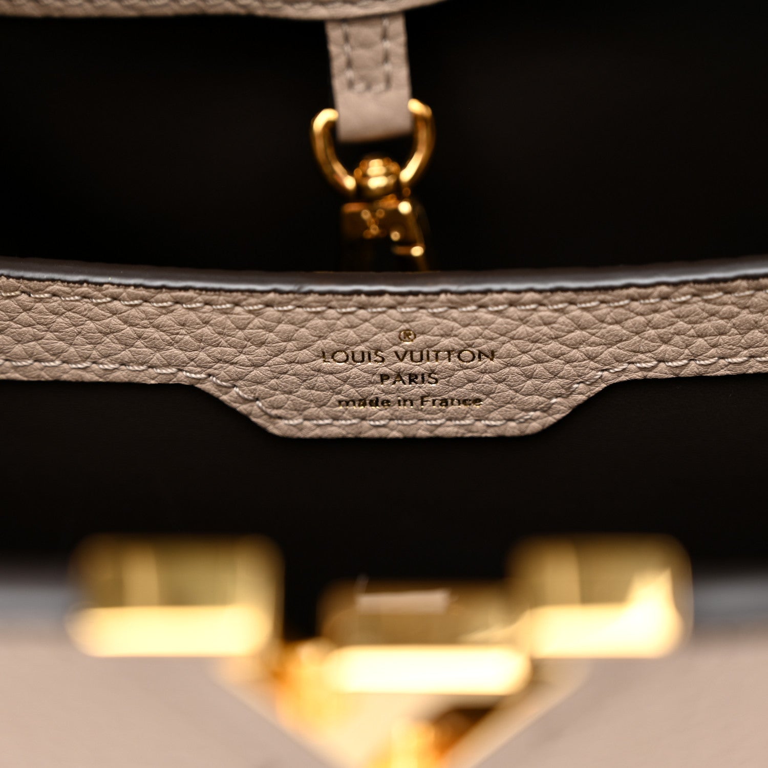 Louis Vuitton Taurillon Ayers Capucines PM Galet 6 of 9