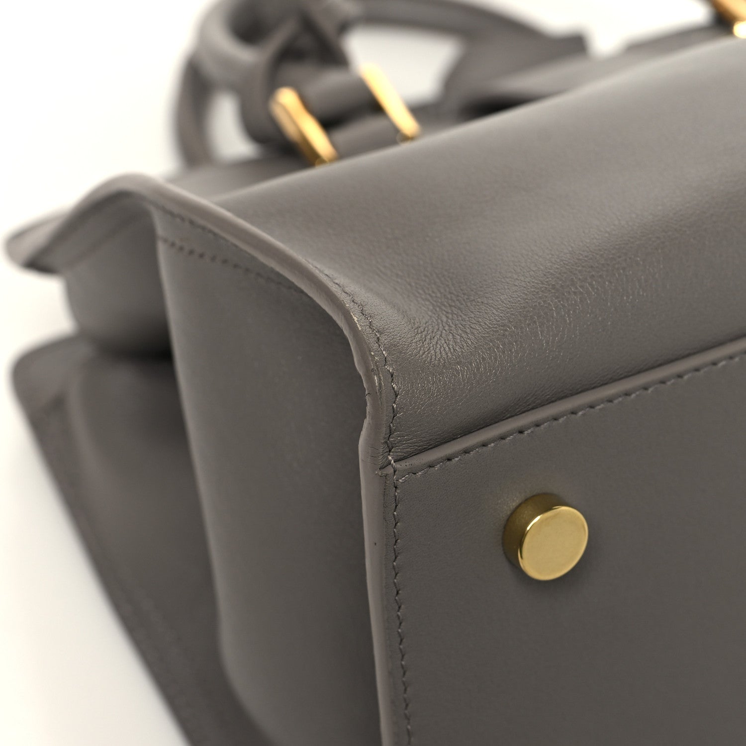 Saint Laurent Calfskin Monogram Baby Cabas Fog 9 of 12