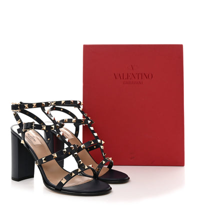 Valentino Garavani Nappa Rockstud 90mm Caged Sandals 38.5 Marine 8 of 8