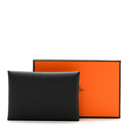 Hermes Epsom Calvi Duo Card Case Black 7 of 7