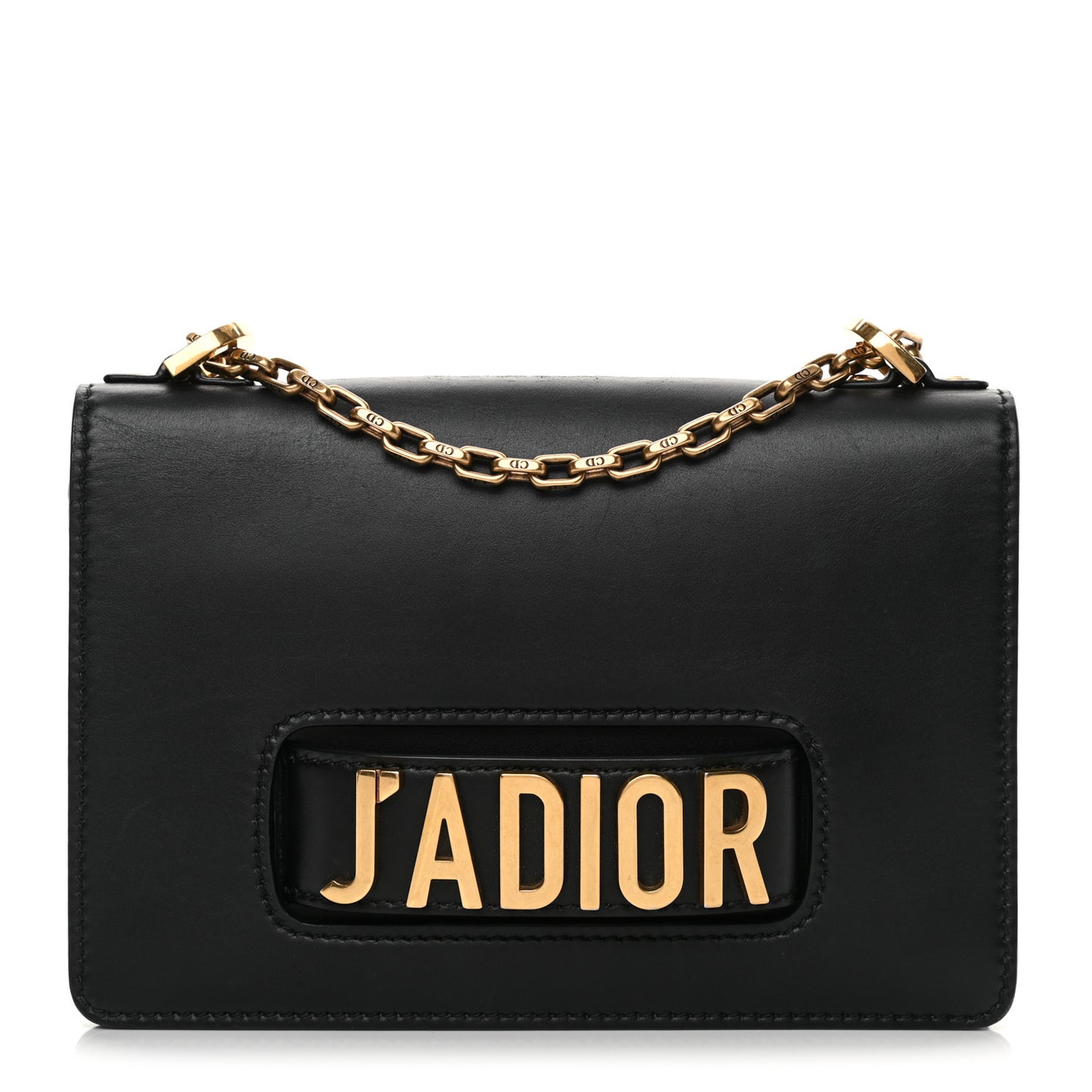 Calfskin J'Adior Chain Flap Bag Black
