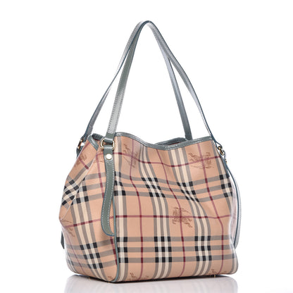 Burberry Haymarket Check Small Canterbury Tote Eucalyptus Grey 3 of 14