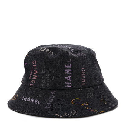 Chanel Denim Mood Cloche Bucket Hat M Black 1 of 8