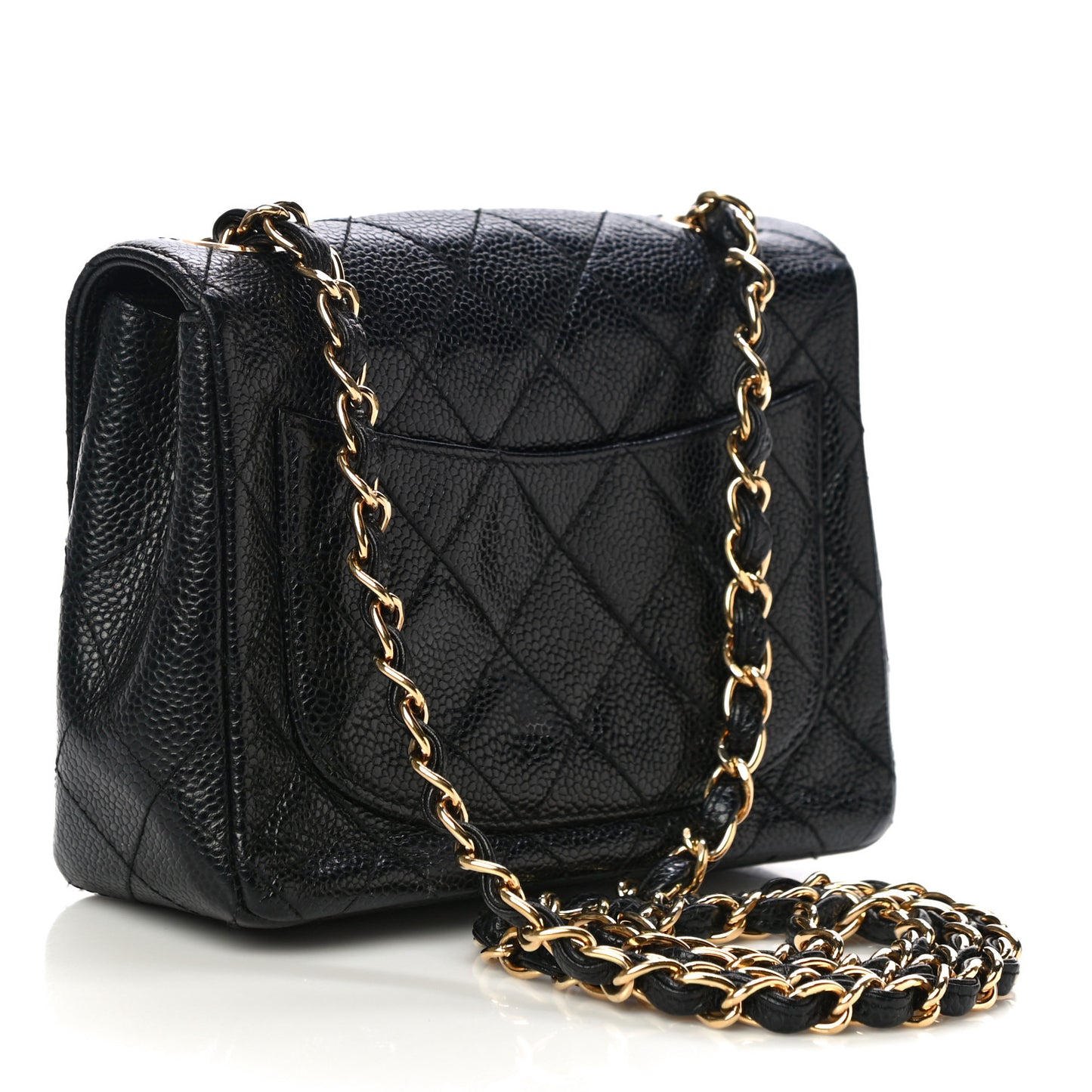 Caviar Quilted Mini Square Flap Black