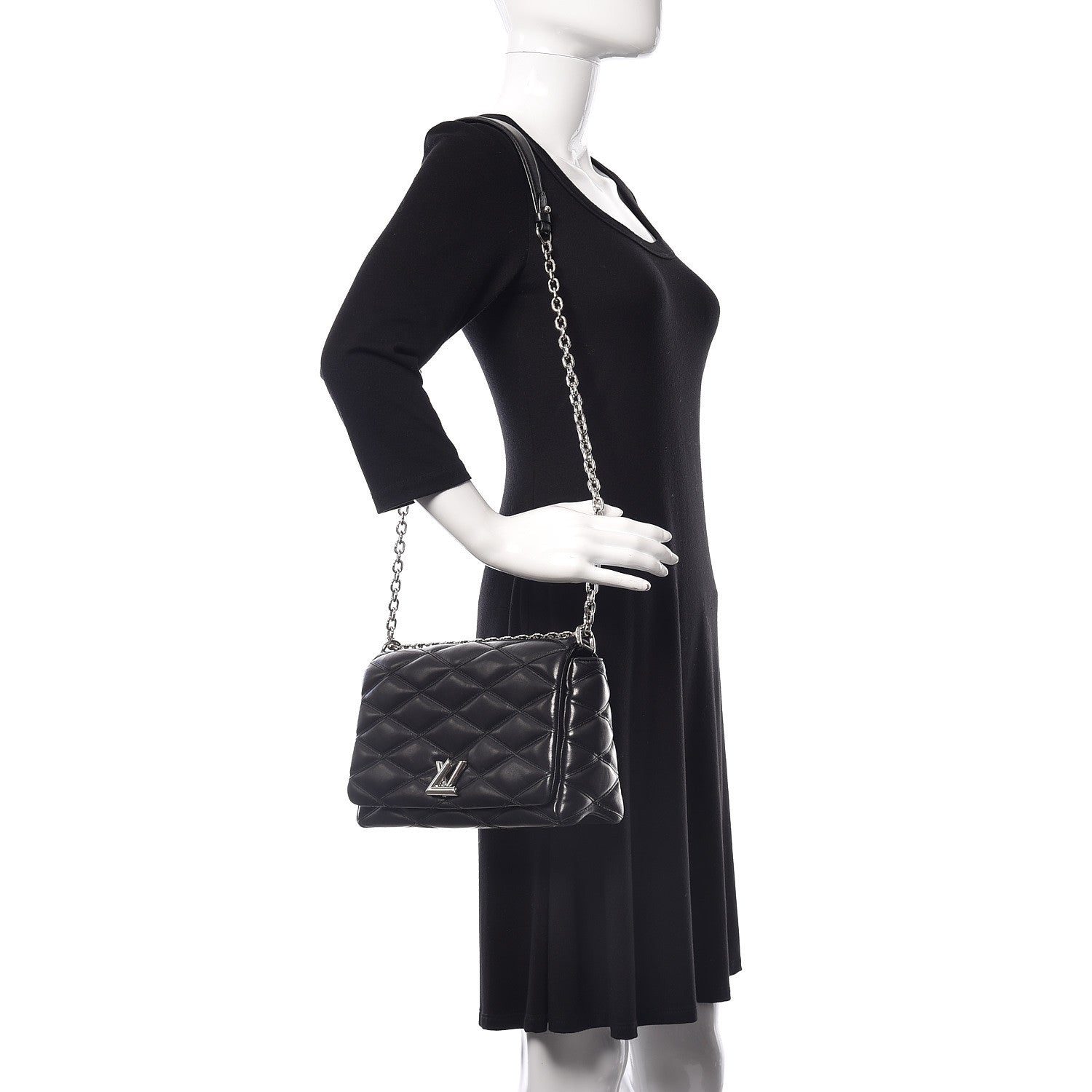 Louis Vuitton Lambskin Malletage GO-14 MM Black 3 of 20