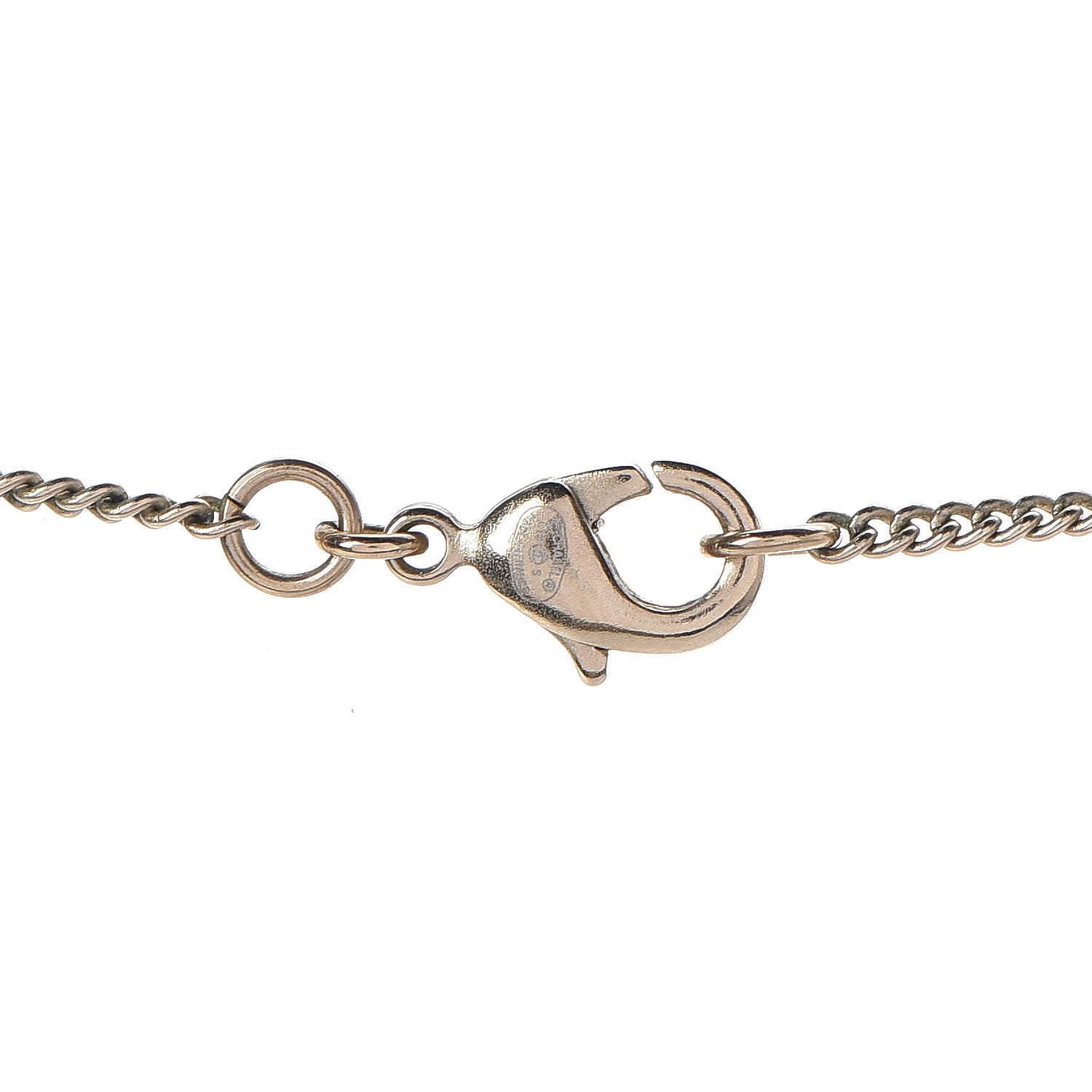 Chanel Resin CC Necklace Gold Red 4 of 4