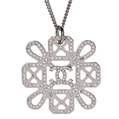 Chanel Crystal Strass Necklace Silver 3 of 6