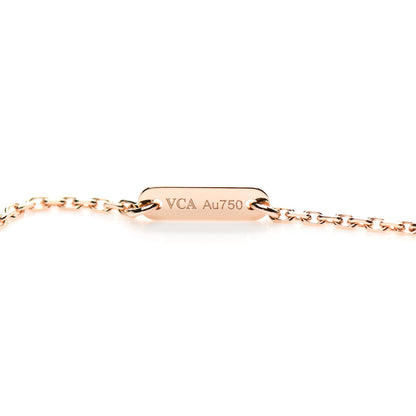 Van Cleef & Arpels 18K Rose Gold Carnelian Sweet Alhambra Pendant Necklace 3 of 5