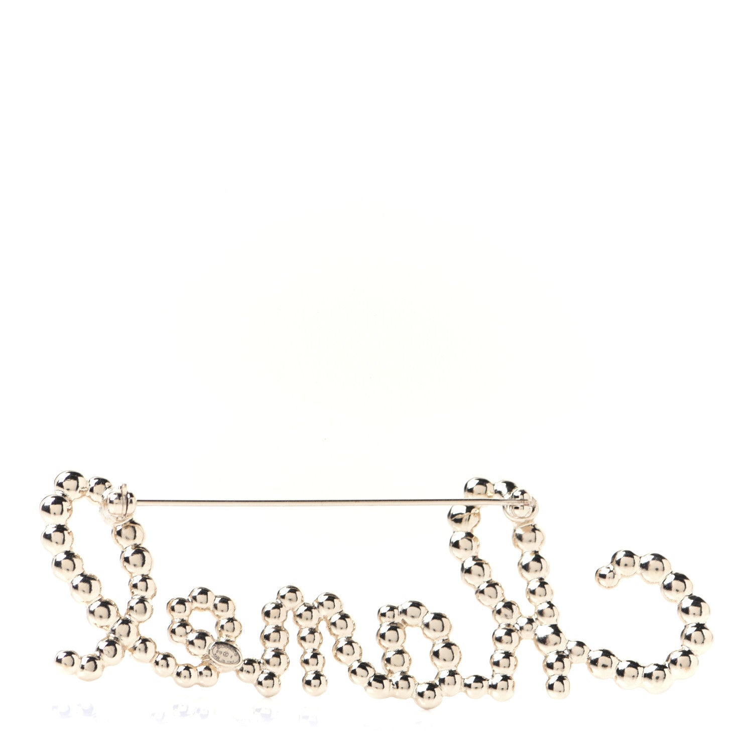 Chanel Metal Glass Swirling Pearls Brooch Pin Gold 4 of 6