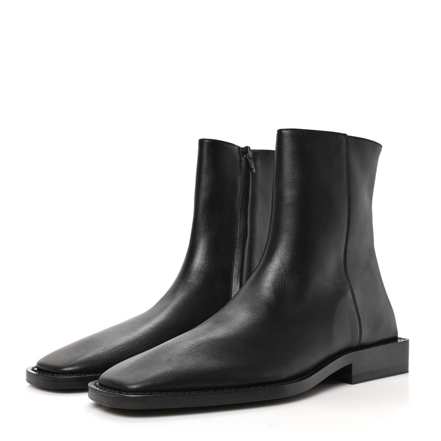 Balenciaga Calfskin Soft Rim Ankle Booties 38 Black 3 of 9