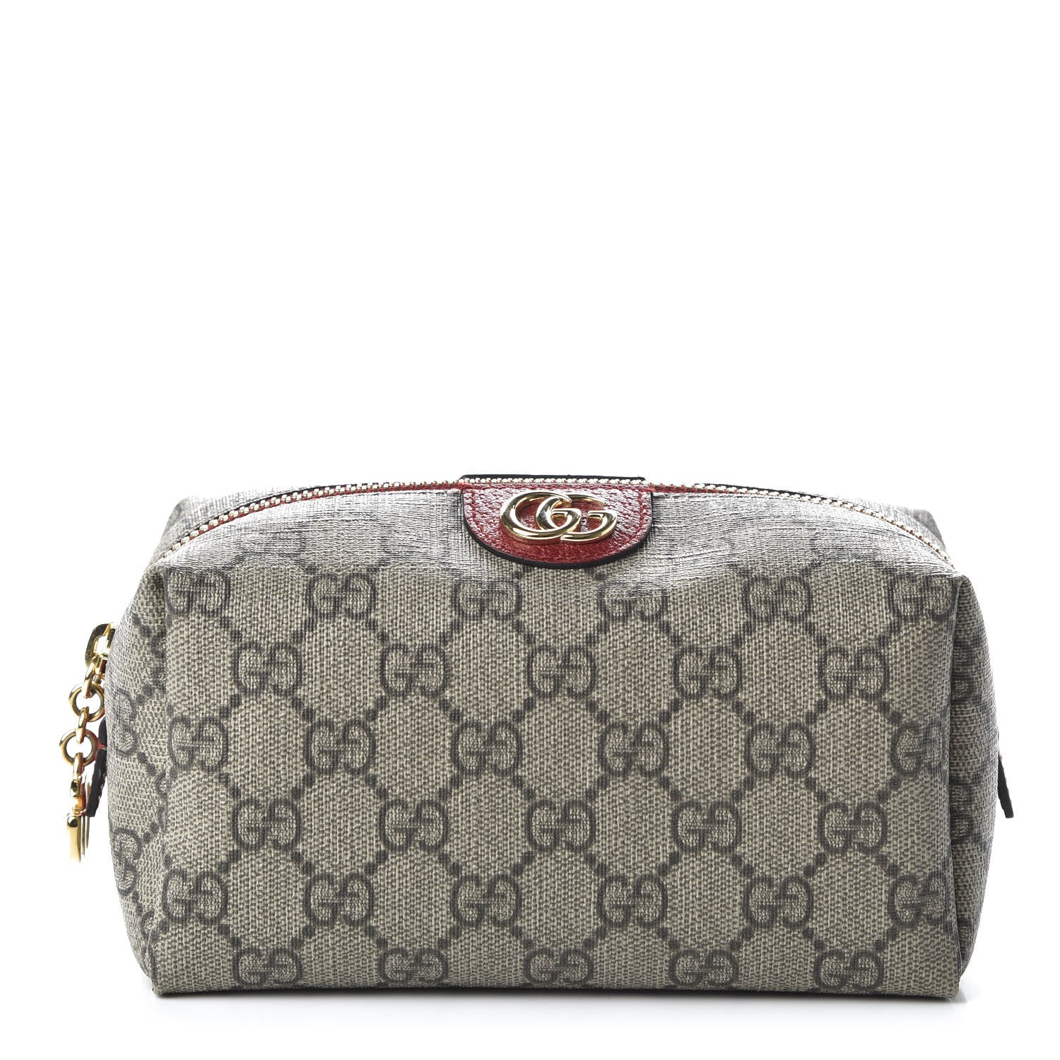 Gucci Soft GG Supreme Monogram Calfskin Medium Ophidia Cosmetic Case Beige Ebony Hibiscus Red 1 of 11
