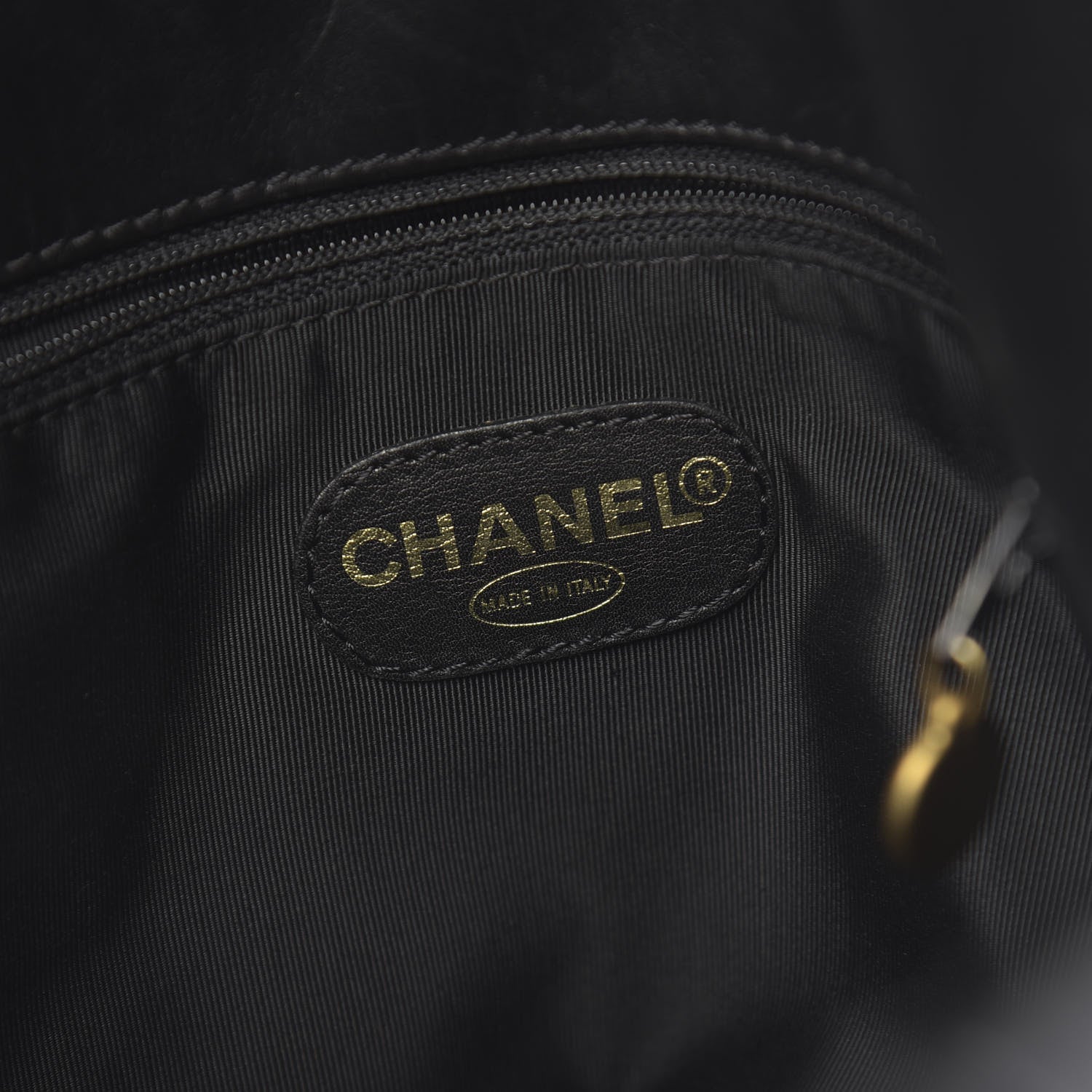 Chanel Lambskin CC Stitched Tote Black 6 of 16