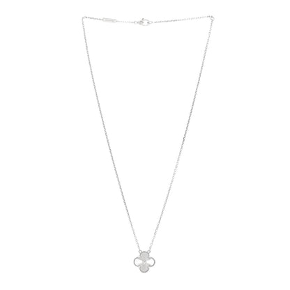 Van Cleef & Arpels 18K White Gold Guilloche Vintage Alhambra Pendant Necklace 2 of 4