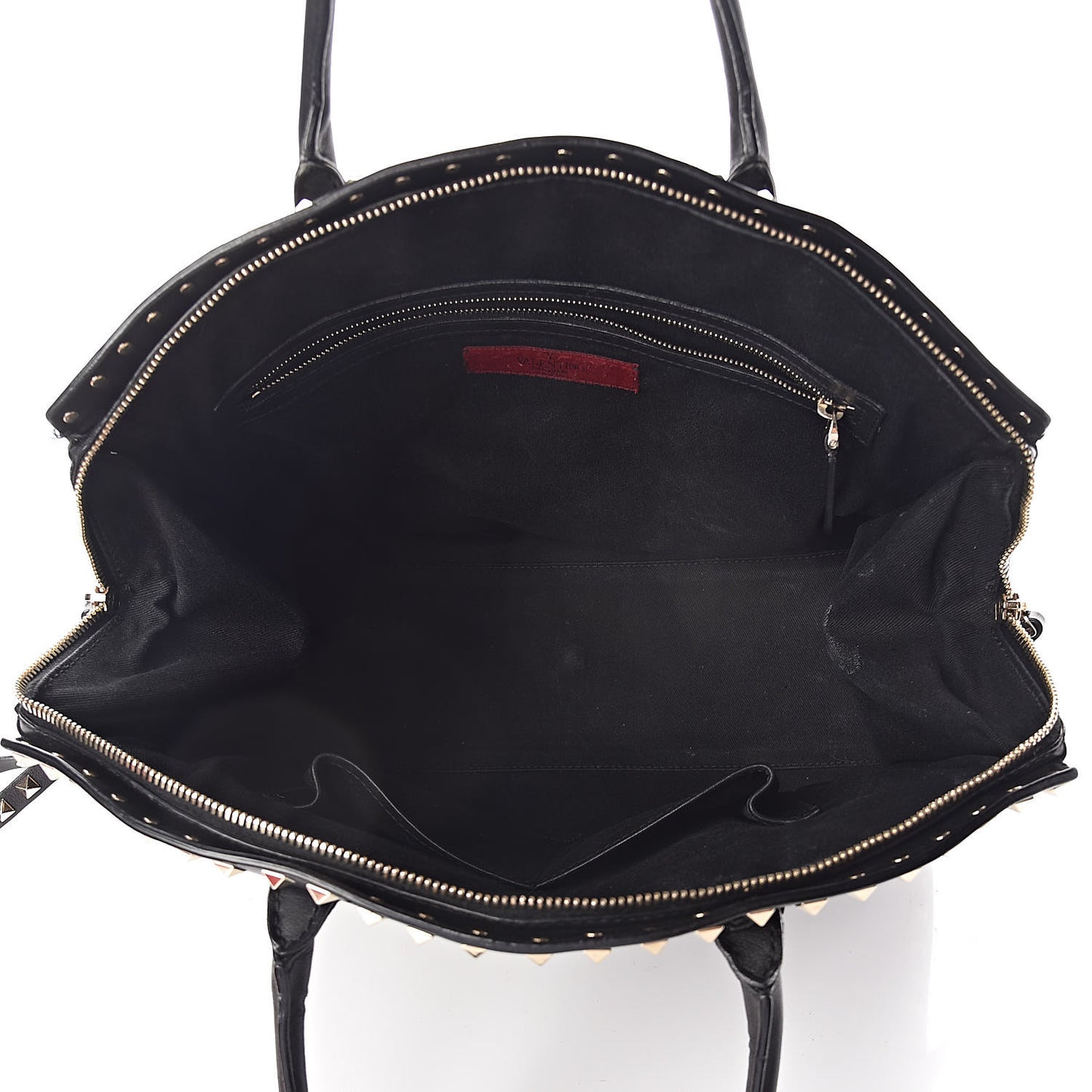 Vitello Rockstud Dome Shopper Black