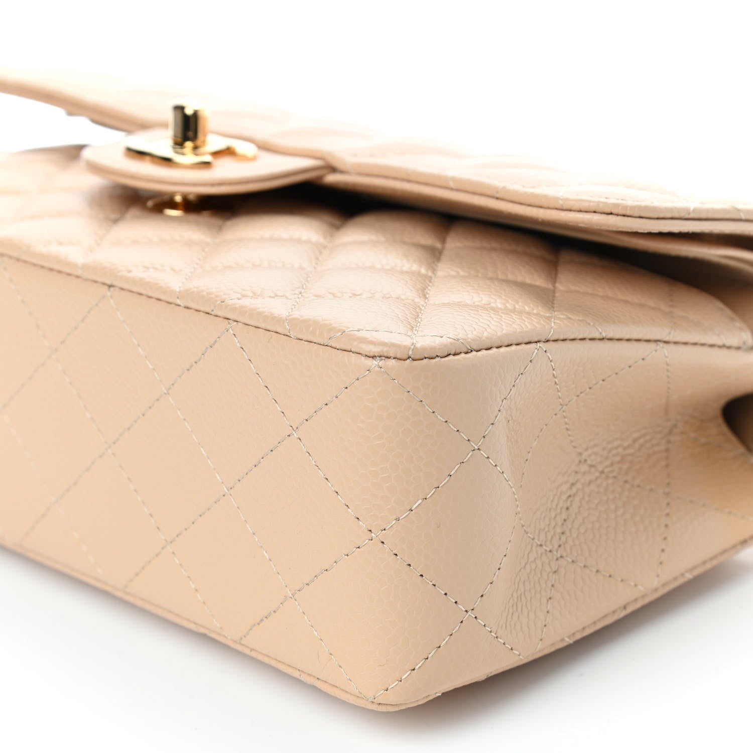 Chanel Caviar Quilted Small Double Flap Beige 10 of 10