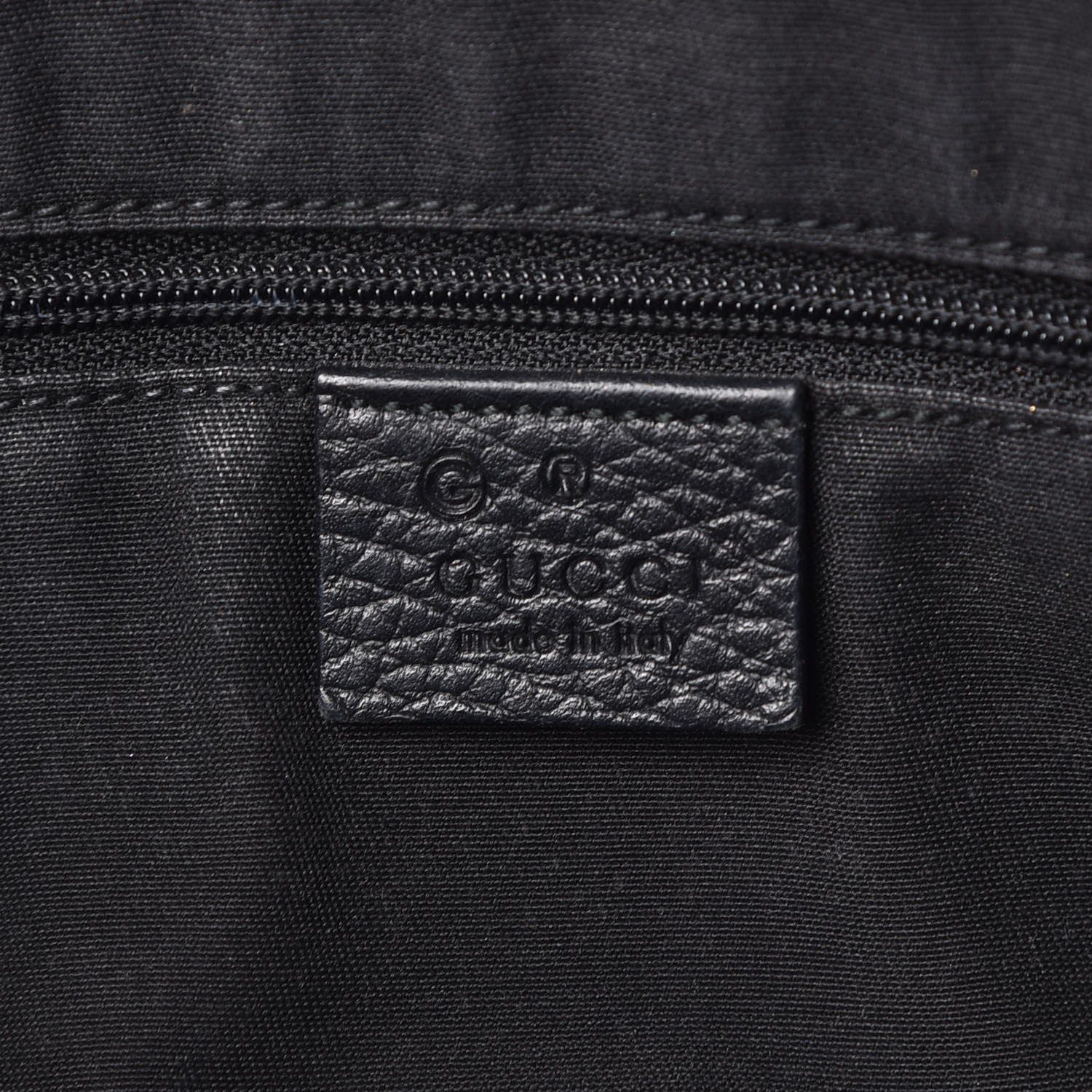 Gucci Pebbled Calfskin Medium GG Charm Dome Satchel Black 7 of 10