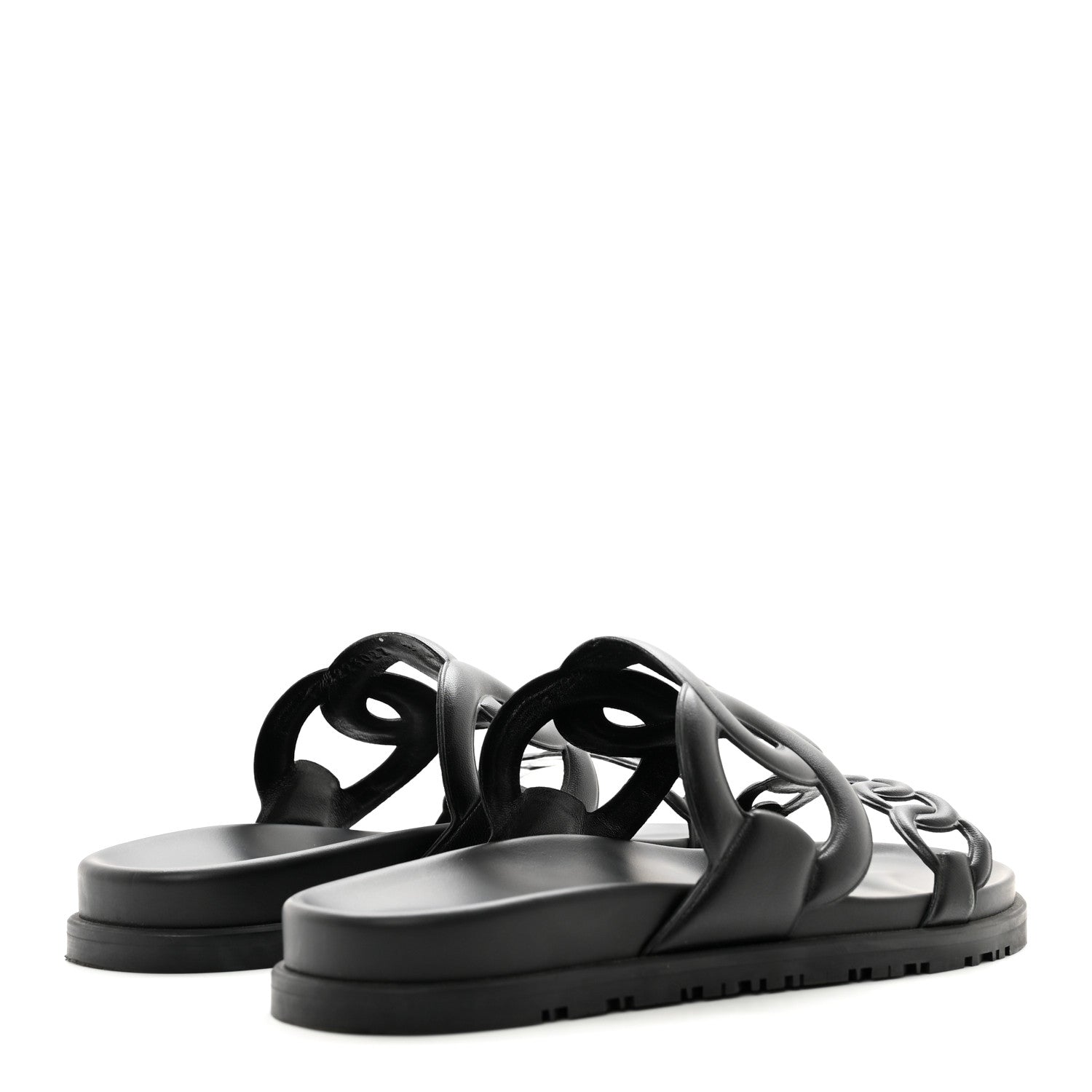 Hermes Nappa Extra Sandals 37.5 Black 4 of 9