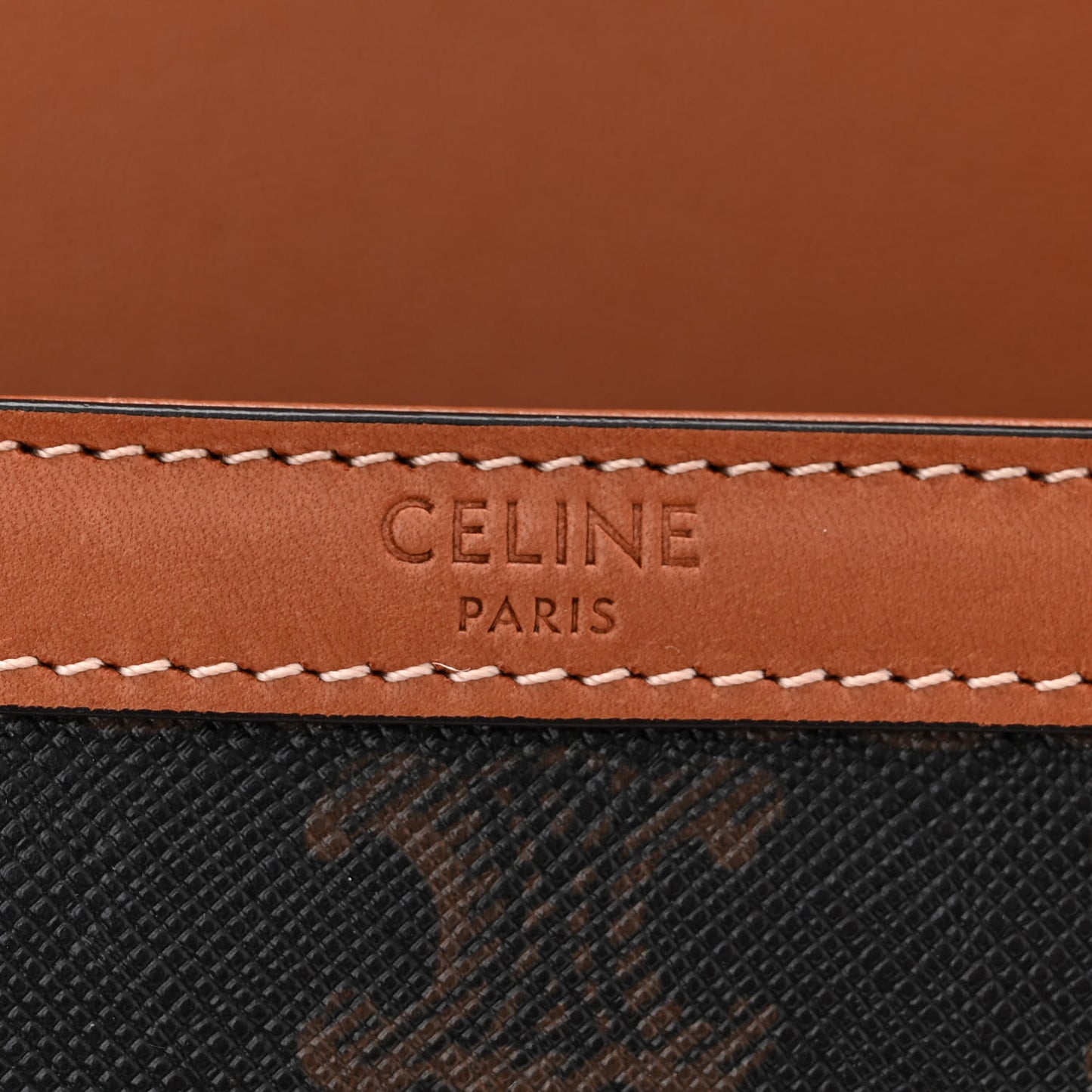 Calfskin Triomphe Canvas Teen Triomphe Bag Tan