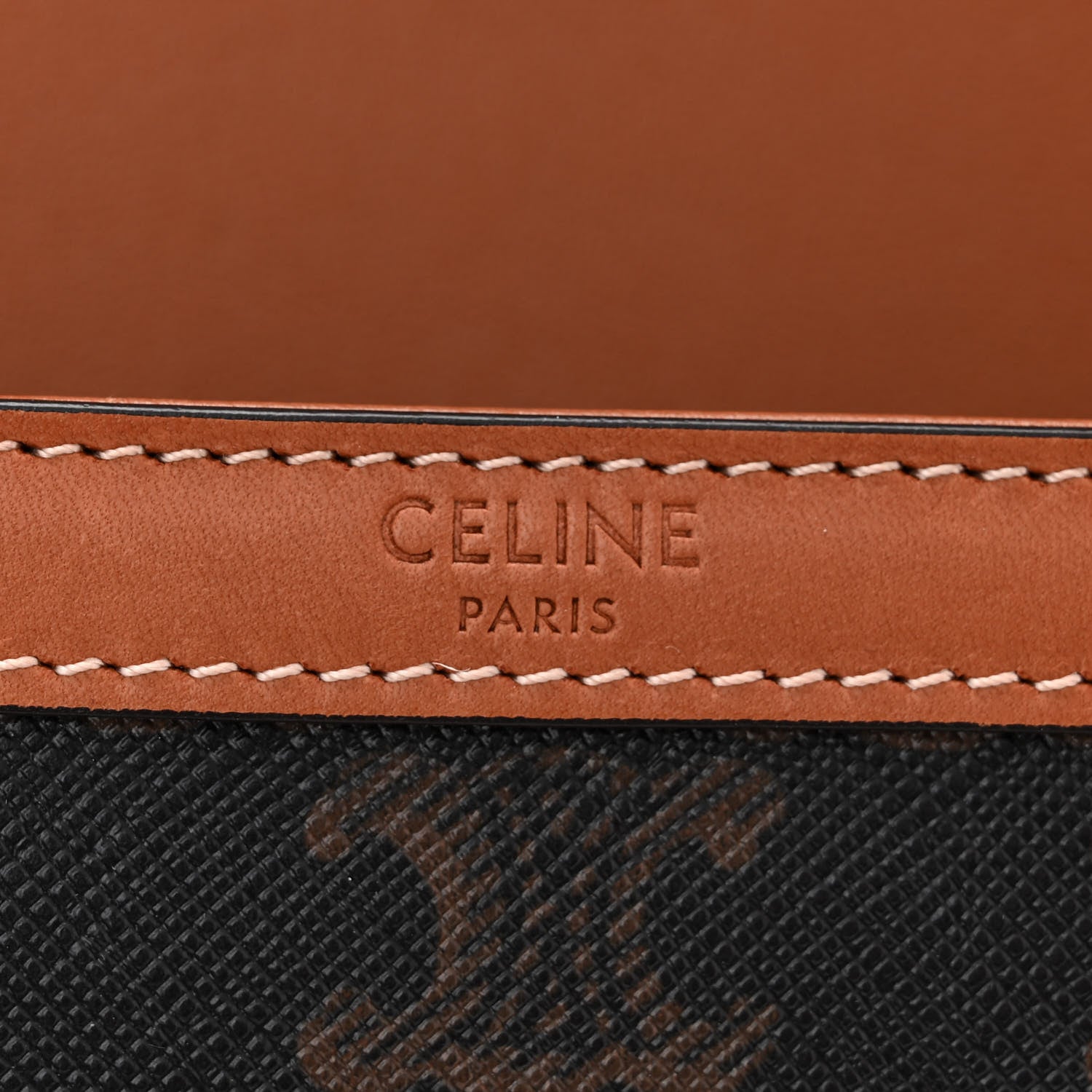Celine Calfskin Triomphe Canvas Teen Triomphe Bag Tan 6 of 13