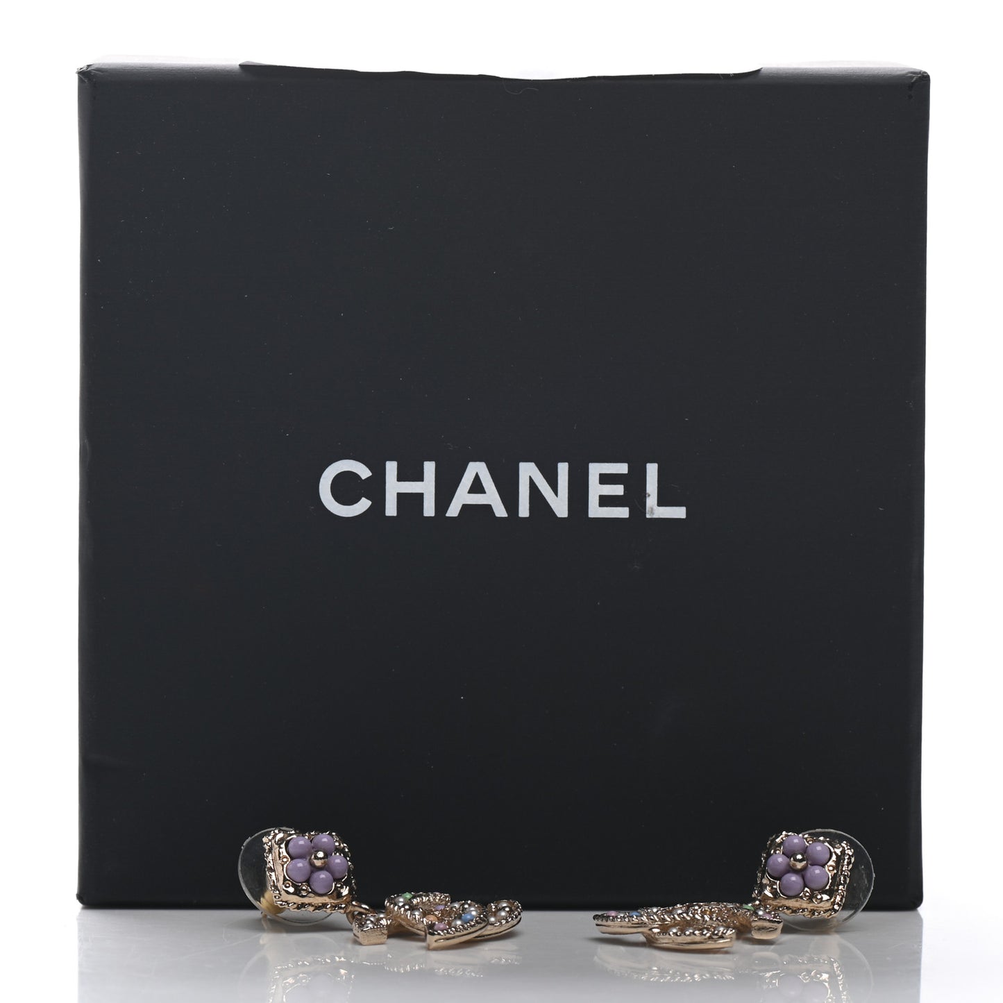 Resin Pearl Candy Camellia CC Drop Earrings Multicolor