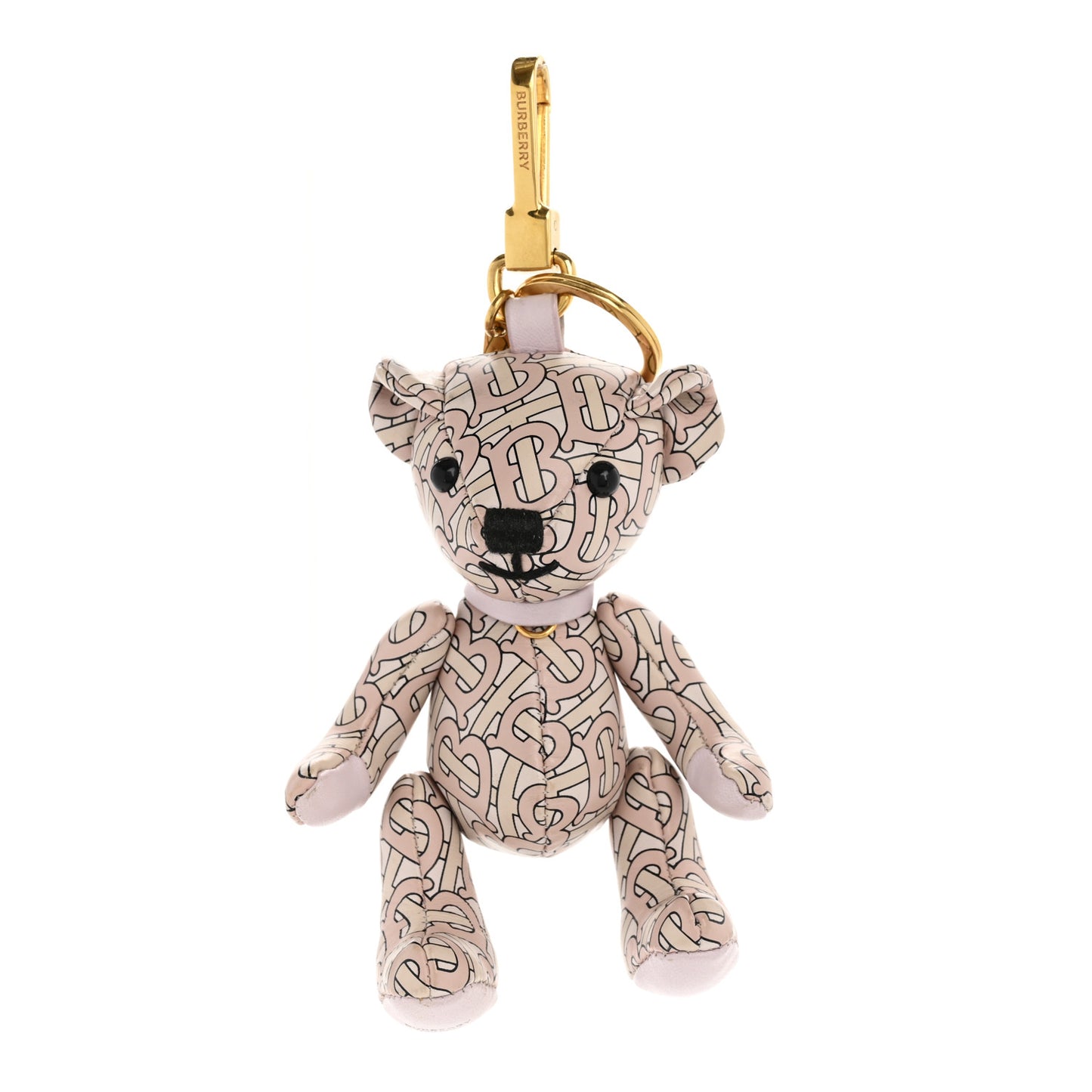 Calfskin Print Monogram Thomas Bear Bag Charm Pink