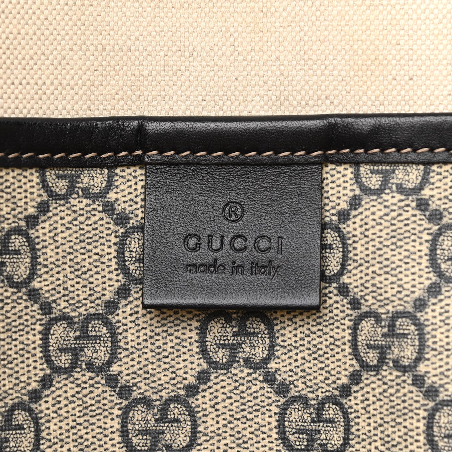 GG Plus Monogram Large Signature Web Loop Tote Black
