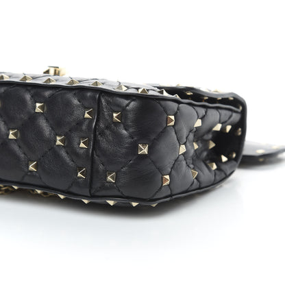 Valentino Garavani Lambskin Small Rockstud Spike Shoulder Bag Black 9 of 10