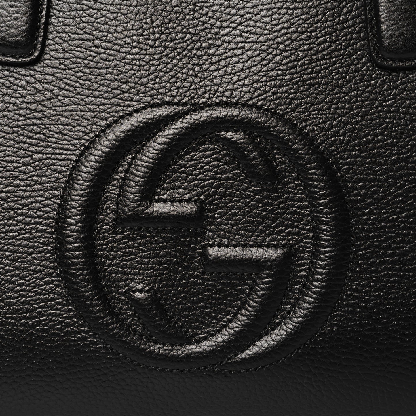Dollar Calfskin Large Soho Top Handle Satchel Black