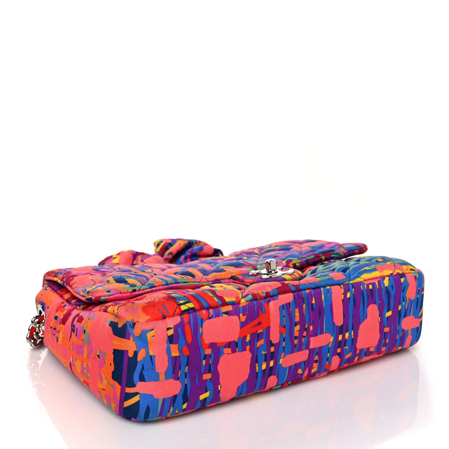 Foulard Fabric Quilted Printed Flap Pink