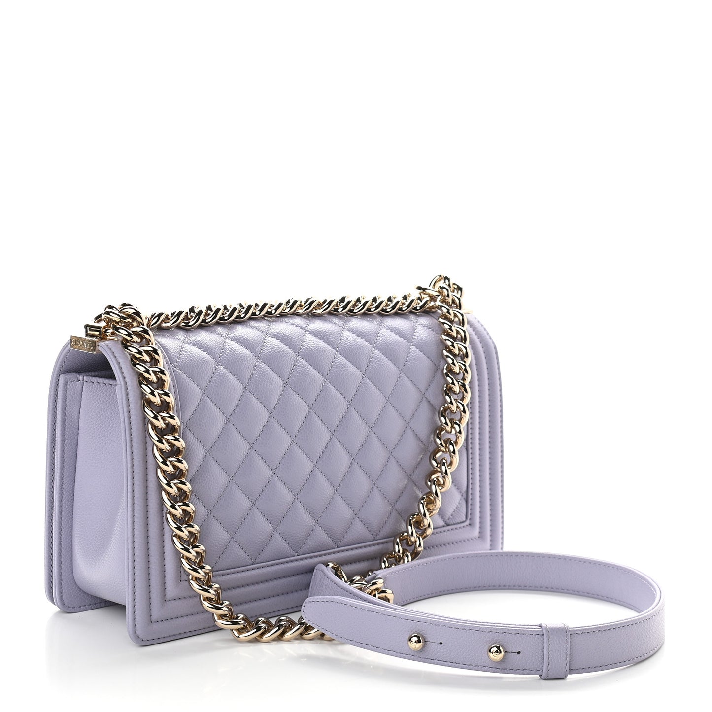 Caviar Quilted Medium Boy Flap Light Purple
