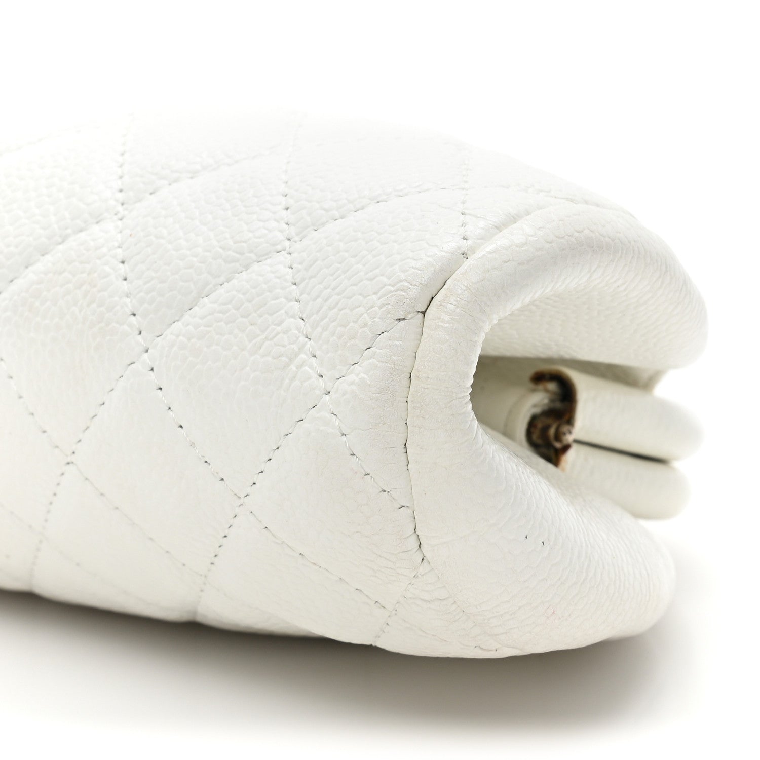 Chanel Caviar Quilted Timeless Clutch White 8 of 12