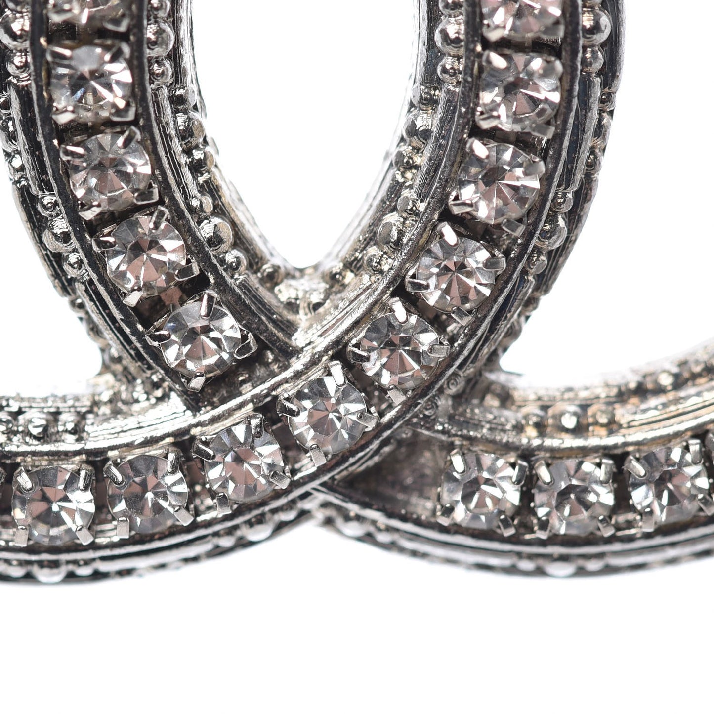 Swarovski Crystal CC Brooch Silver