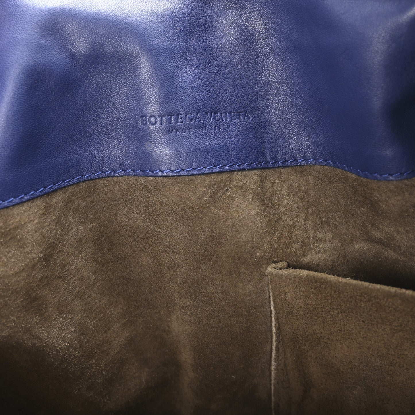 Nappa Intrecciato Large Franges Shoulder Bag Blue