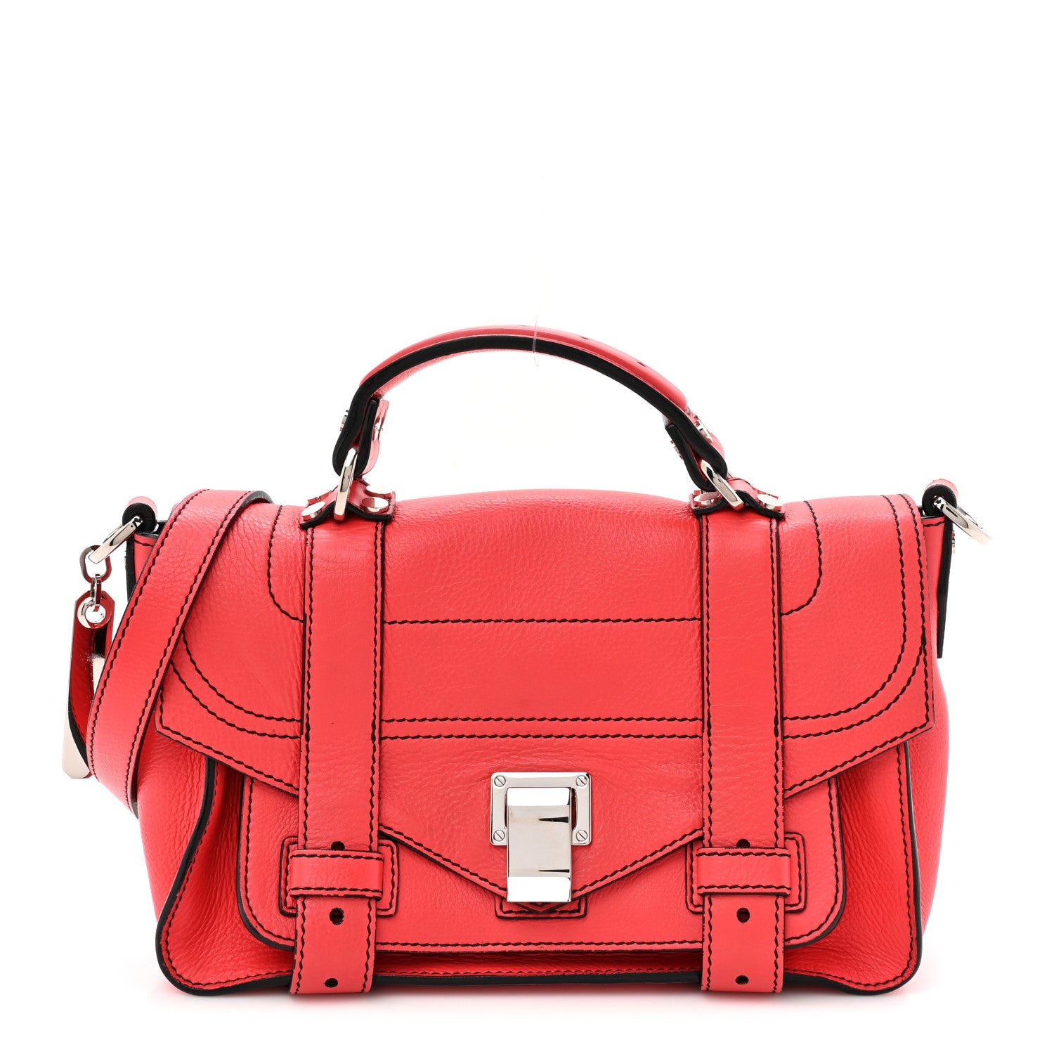 Proenza Schouler Grainy Calfskin Tiny PS1 Satchel Geranium 1 of 14