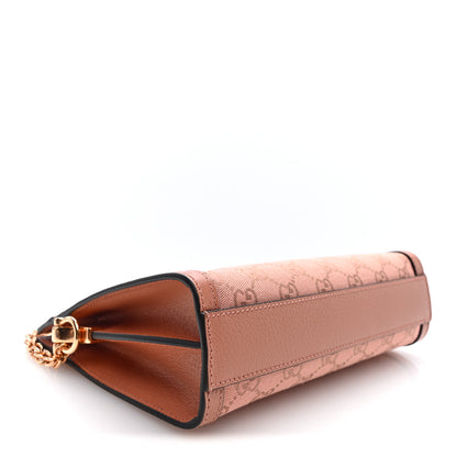 Gucci Monogram Textured Dollar Calfskin Small Ophidia Chain Shoulder Bag Cloche Rose Pink 4 of 10