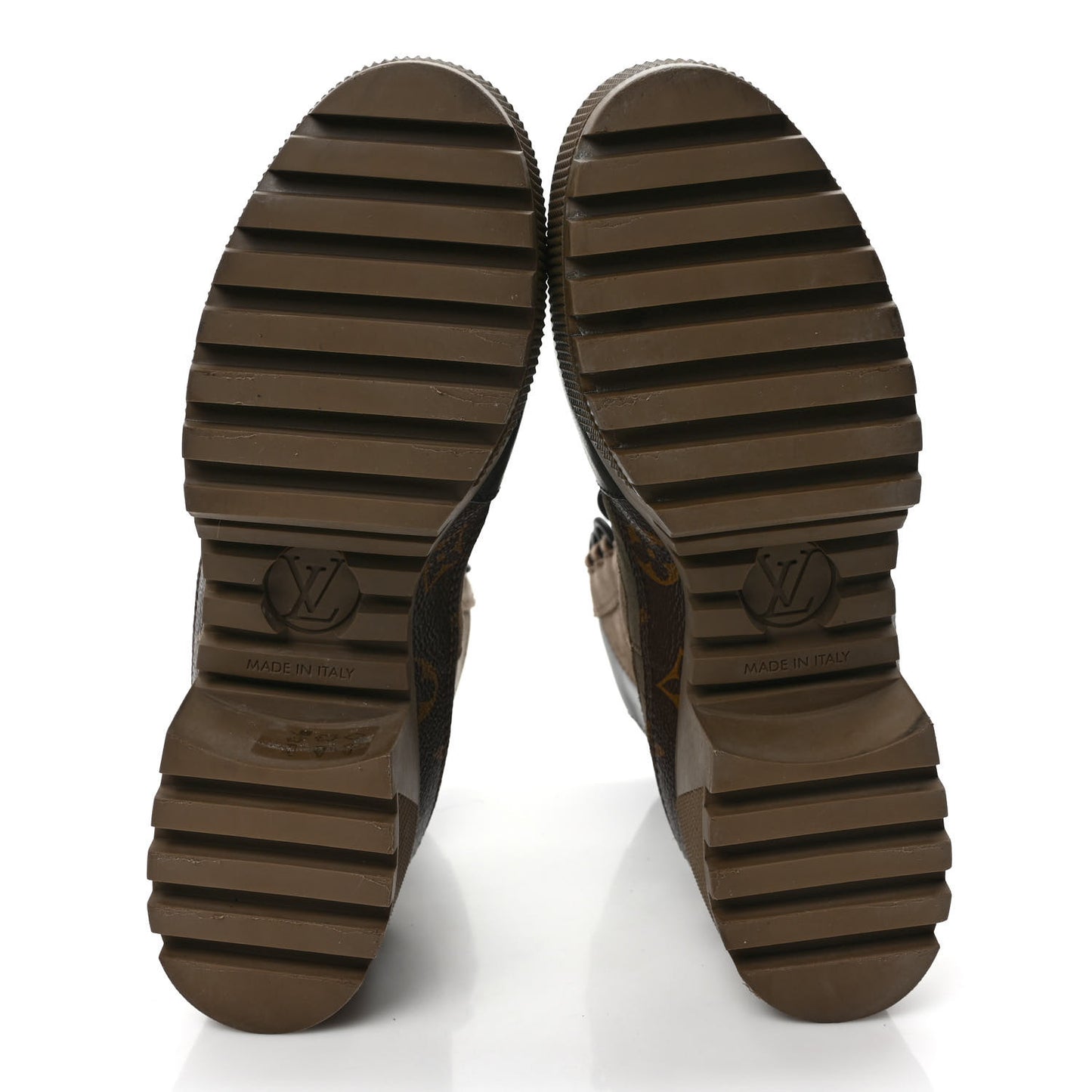 Suede Calfskin Monogram Laureate Platform Desert Boots 37 Taupe