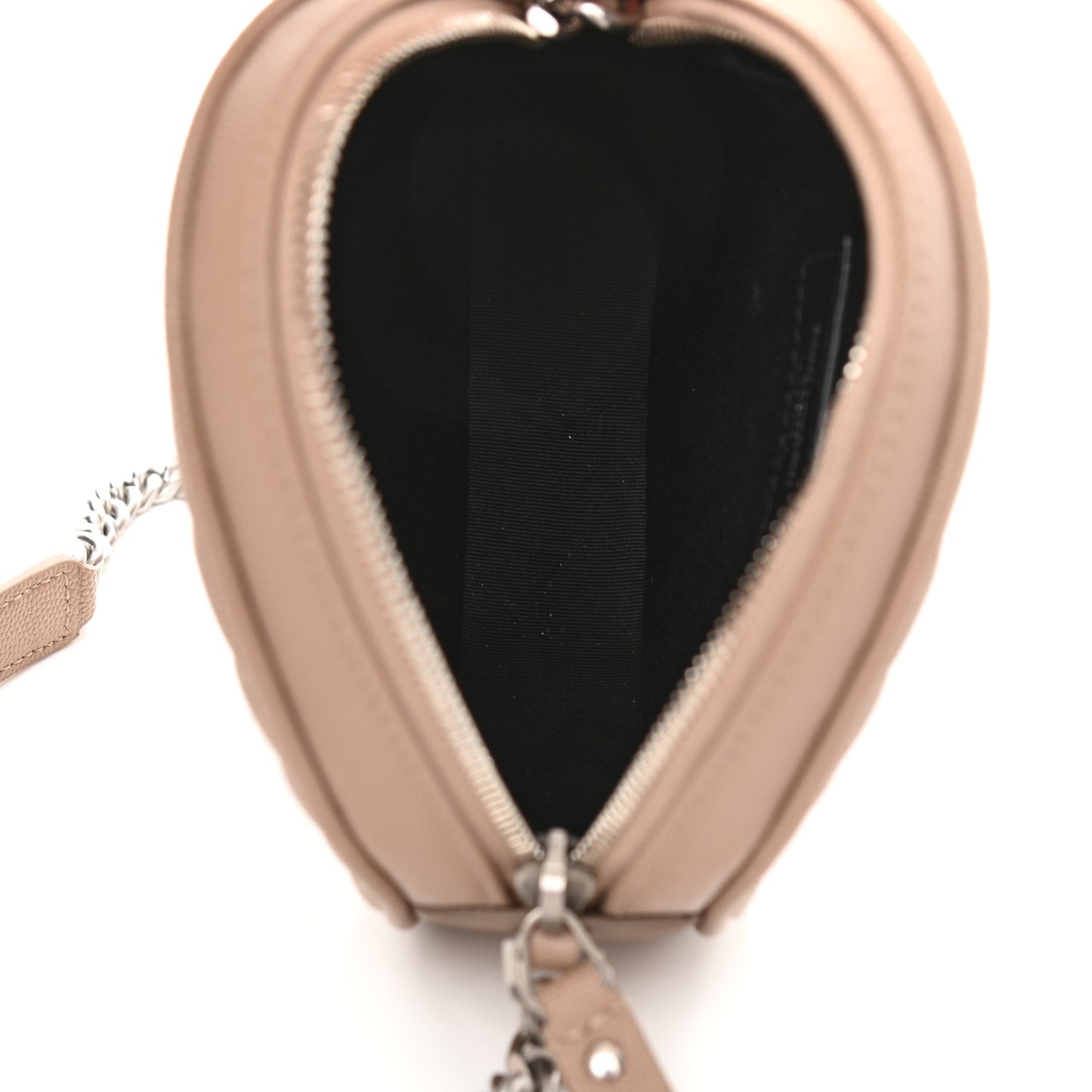 Grain De Poudre Matelasse Chevron Quilted Round Vinyle Camera Bag Gold Sand