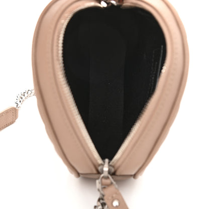 Saint Laurent Grain De Poudre Matelasse Chevron Quilted Round Vinyle Camera Bag Gold Sand 5 of 8