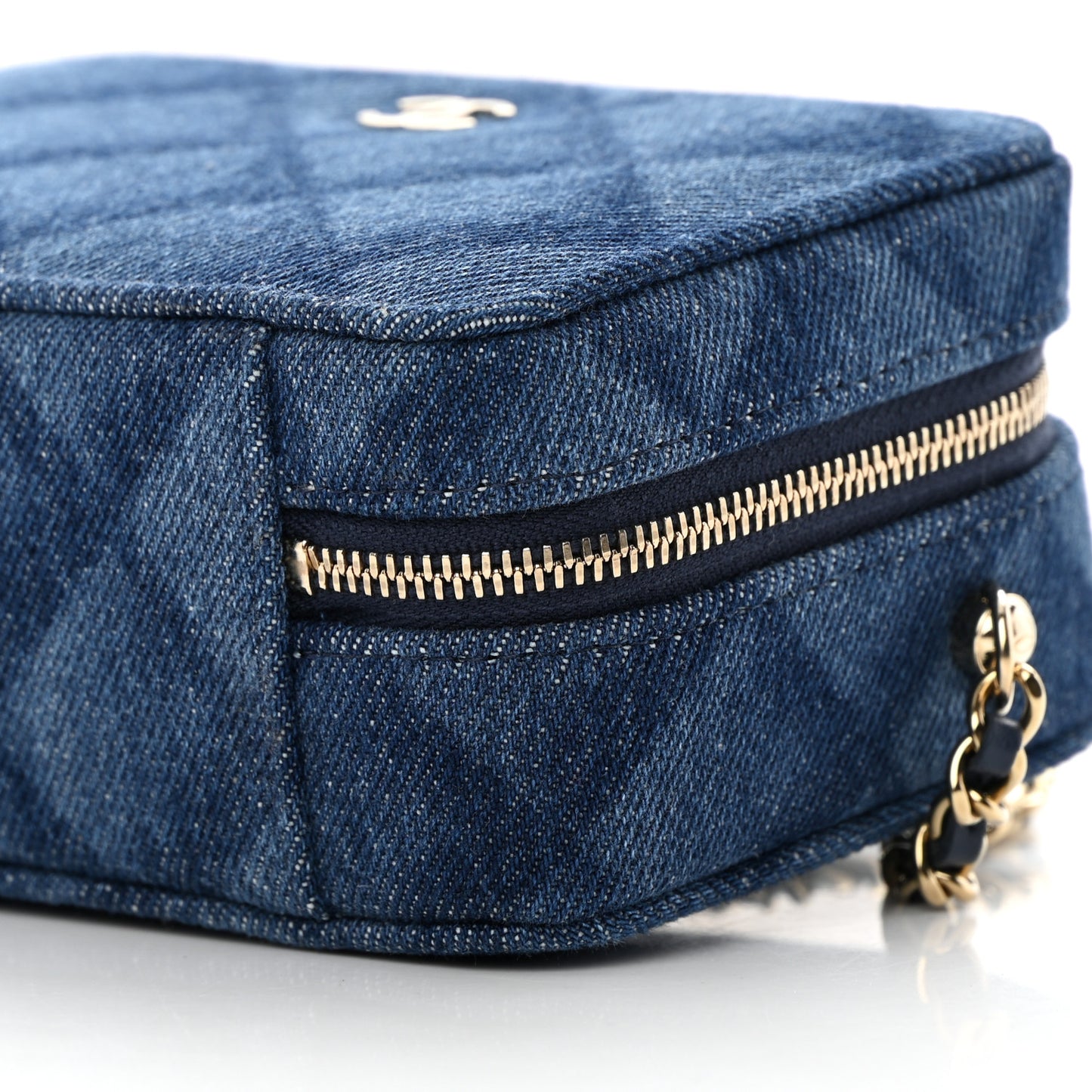 Printed Denim CC Camera Case Blue