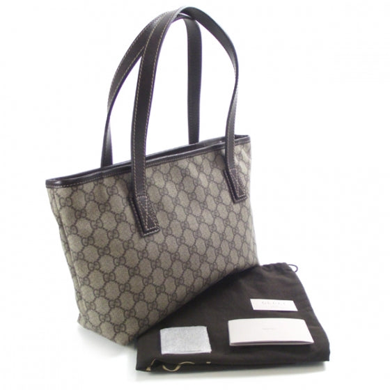 GG Supreme Monogram Small Joy Tote Dark Brown