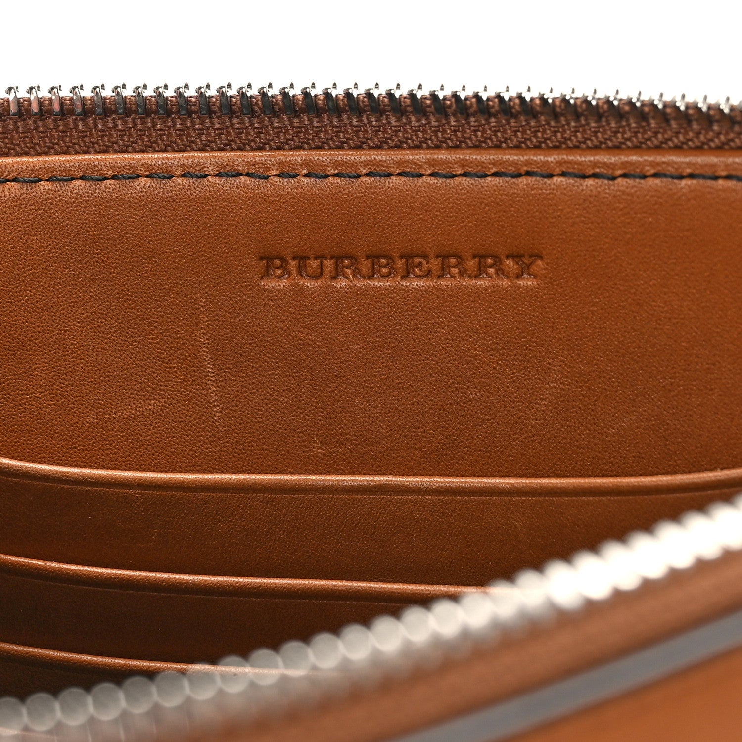 Burberry Mega Check Peyton Crossbody Clutch Bag Saddle Brown 6 of 8