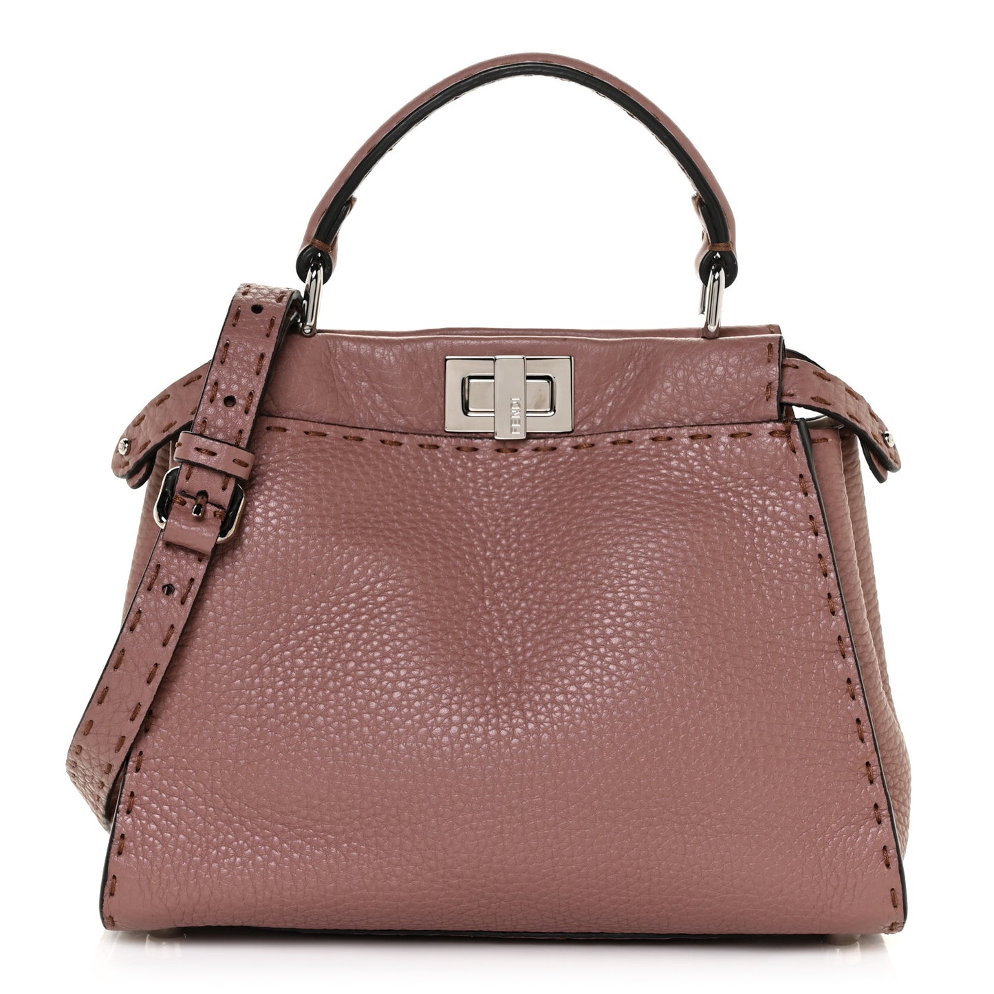 Cuoio Romano Selleria Bi-Color Mini Peekaboo Iconic Satchel English Rose Camelia