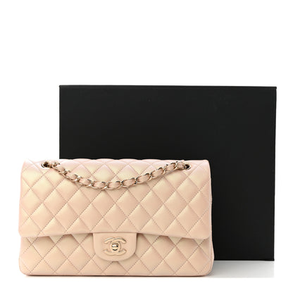 Chanel Iridescent Calfskin Quilted Medium Double Flap Beige 11 of 11