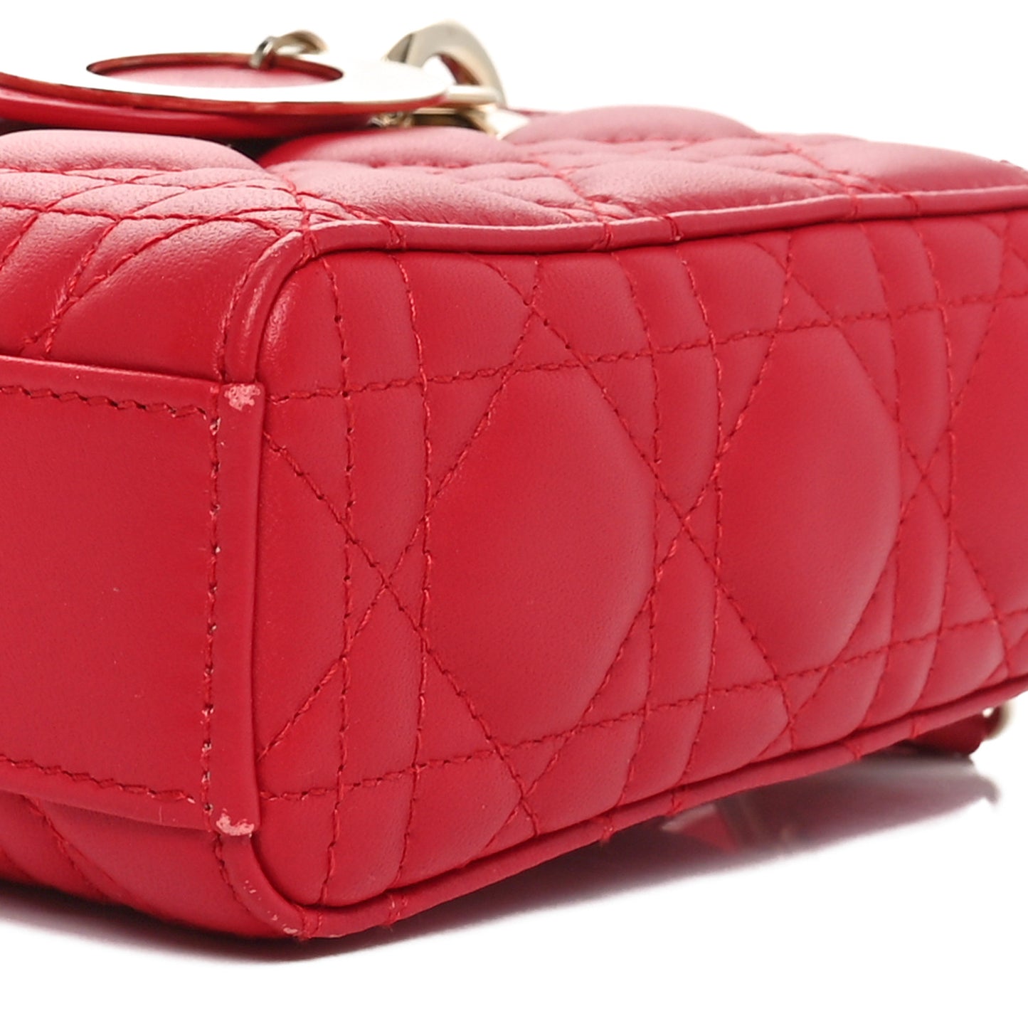 Lambskin Cannage Medium Lady D-Joy Red