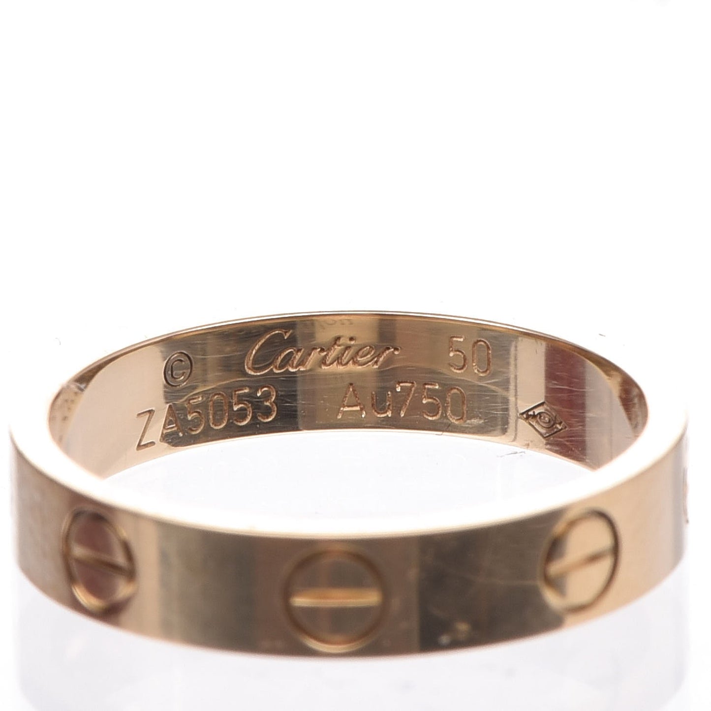 18K Yellow Gold 3.5mm LOVE Wedding Band Ring 50 5.25