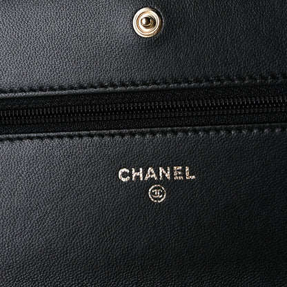 Chanel Lambskin Quilted Boy Wallet On Chain WOC Black 5 of 10